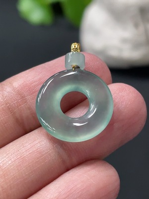 F33909881 Jadeite Pendant Donut 18k Total Weight Approx. 1.5g