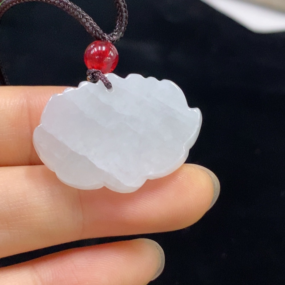 F32707078 Jadeite Lotus Pendant Total Weight Approx. 8.05g (Including Rope Weight)