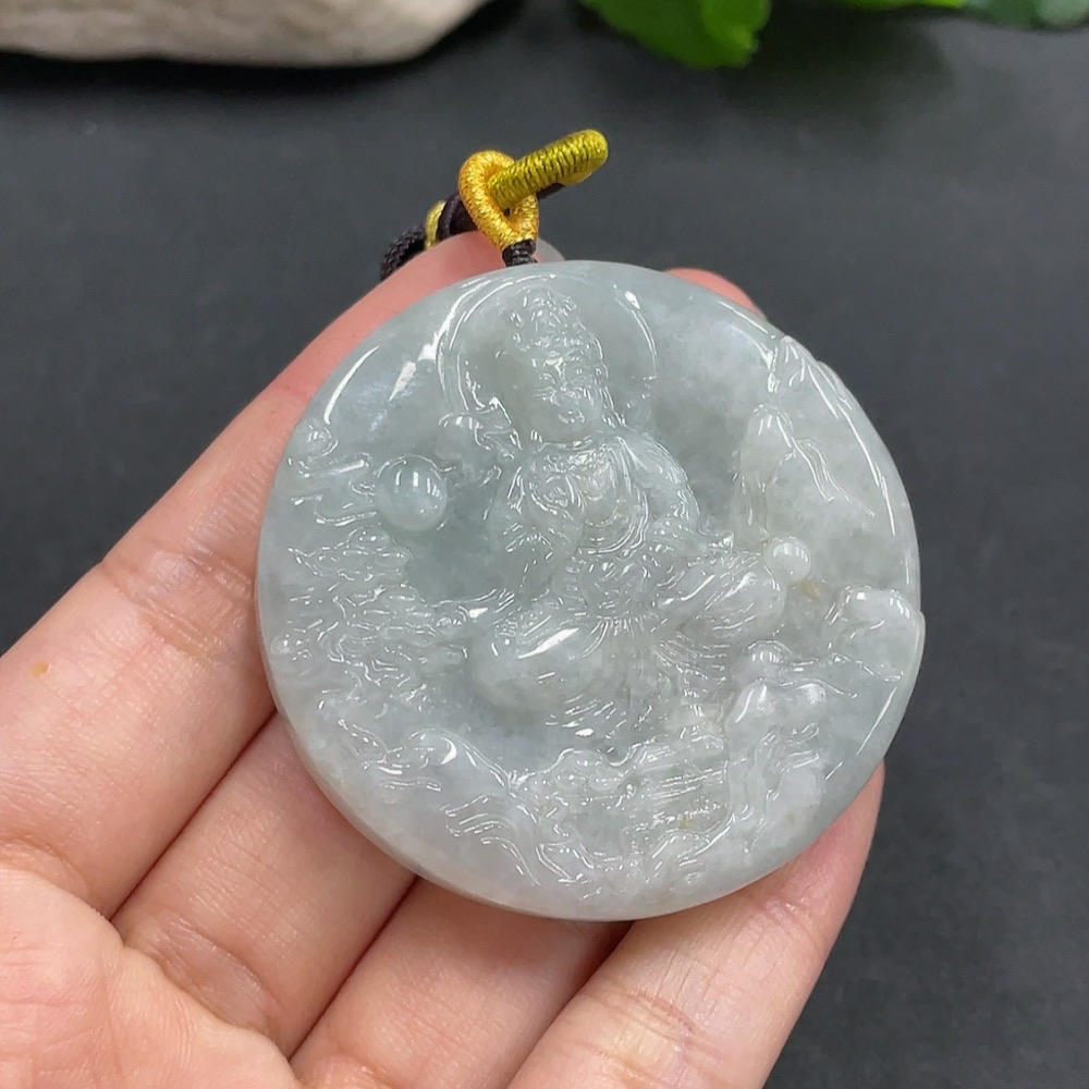 F17842834 JadeiteLandscape Guanyin Pendant Total Weight 74.636g