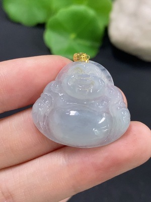 F46549000 翡翠佛公挂件 18k  货品总重约6.16g