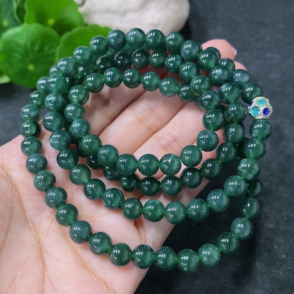 F34998145 Jadeite Bead Necklace Approx. 7mm Total Weight Approx. 59.25g Non-Gold
