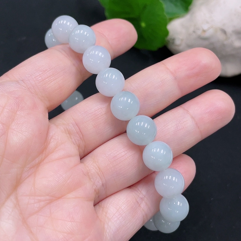 F30453686 Jadeite Beaded Bracelet Approx. 10mm Total Weight About 35g