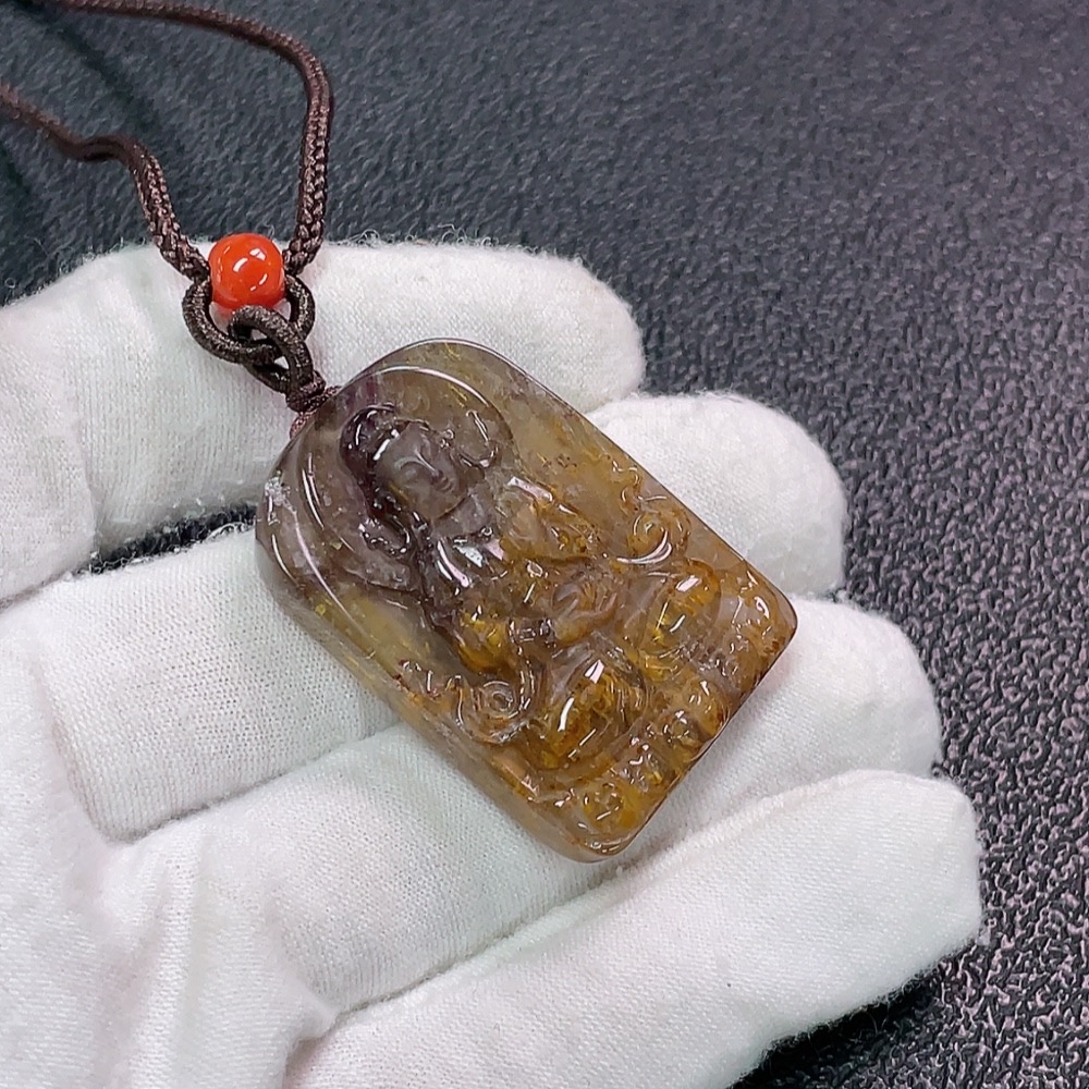 C33923375 Crystal Pendant Non-Gold Total Weight Approx. 23.77g with String