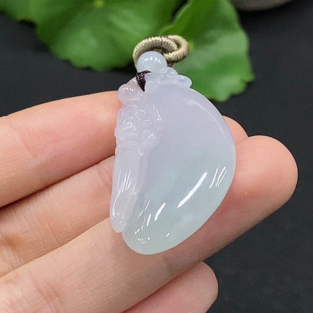 F33867921 Jadeite Auspicious Melon Pendant Total Weight Approx. 12.23g