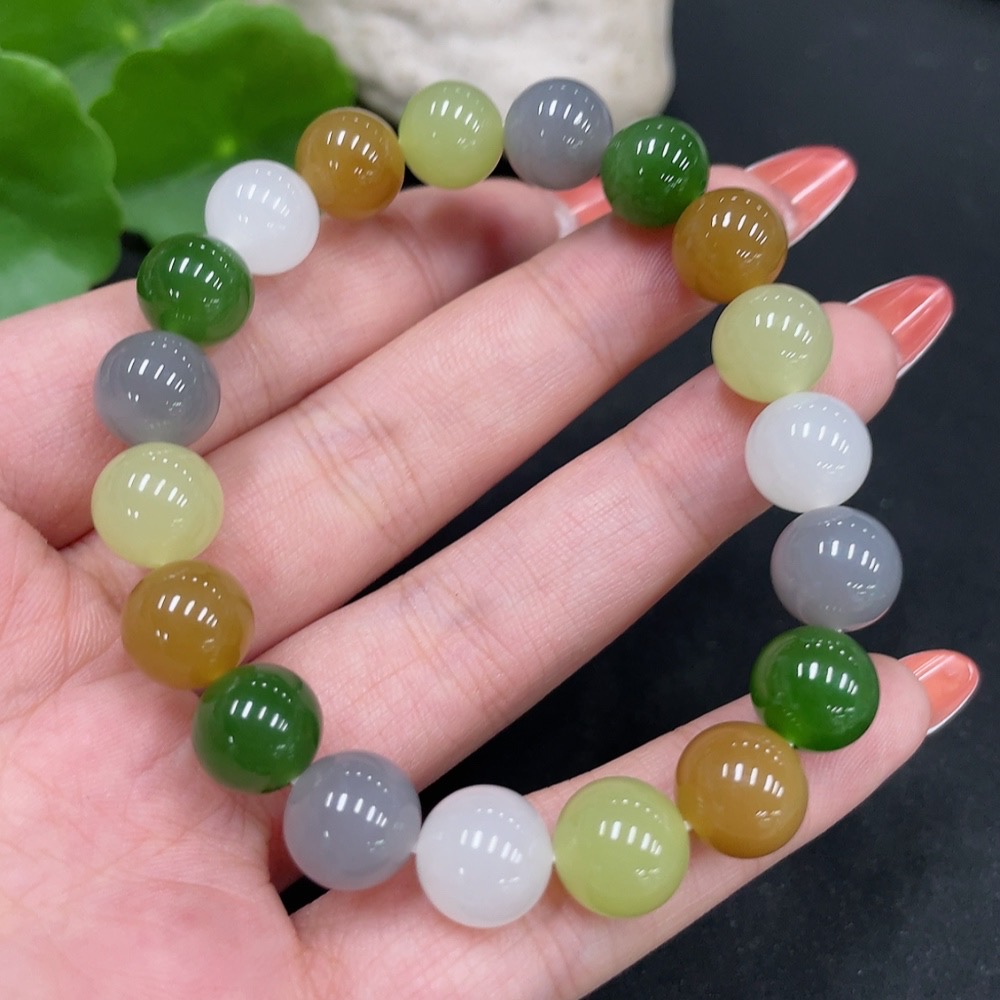 H34026452 Hetian Jade Bracelet, Approx. 9.7mm, Total Weight Approx. 28.2g