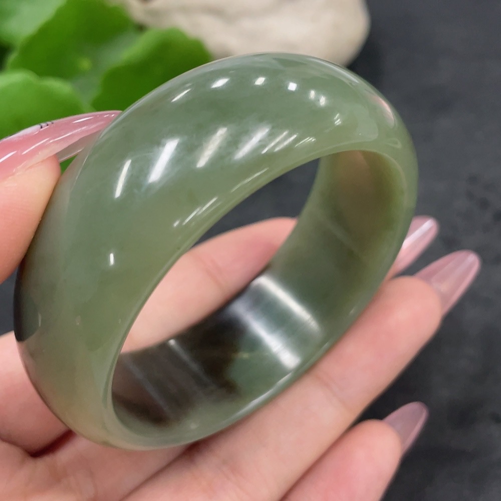 H33840572 Hetian Jade Round Bracelet Size 51.1 Total Weight Approx. 56.1g