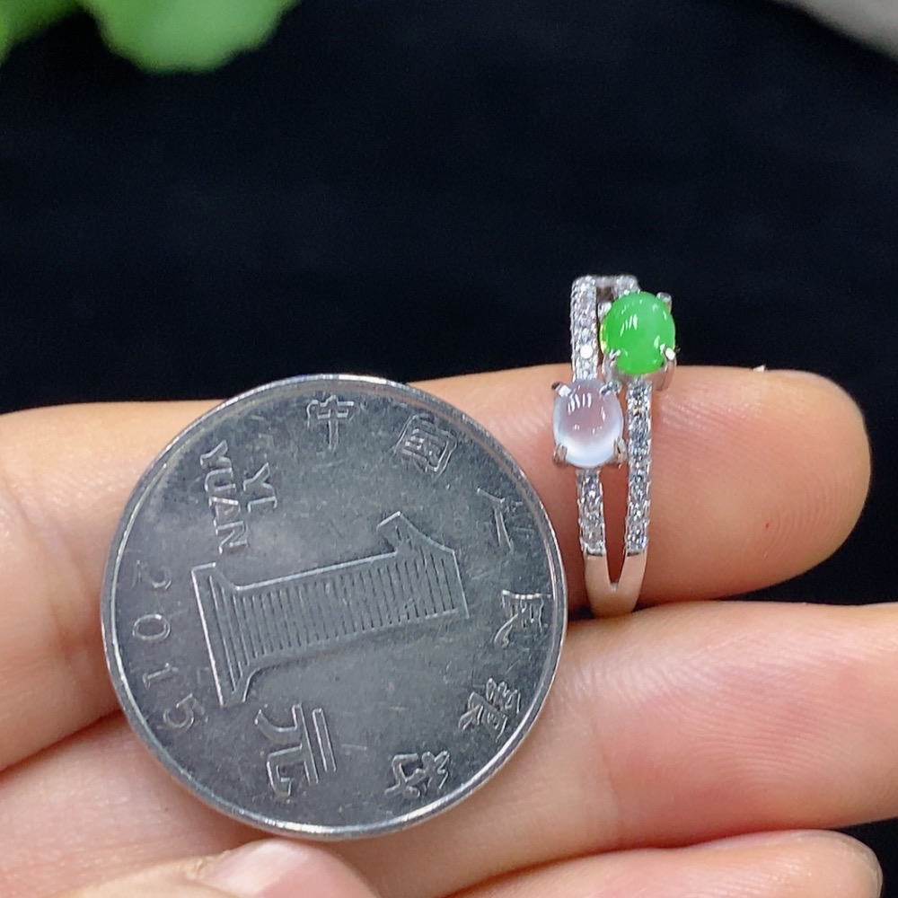 F30501900 JadeiteInlay Non-Gold Adjustable Total Weight Approx.1.84g