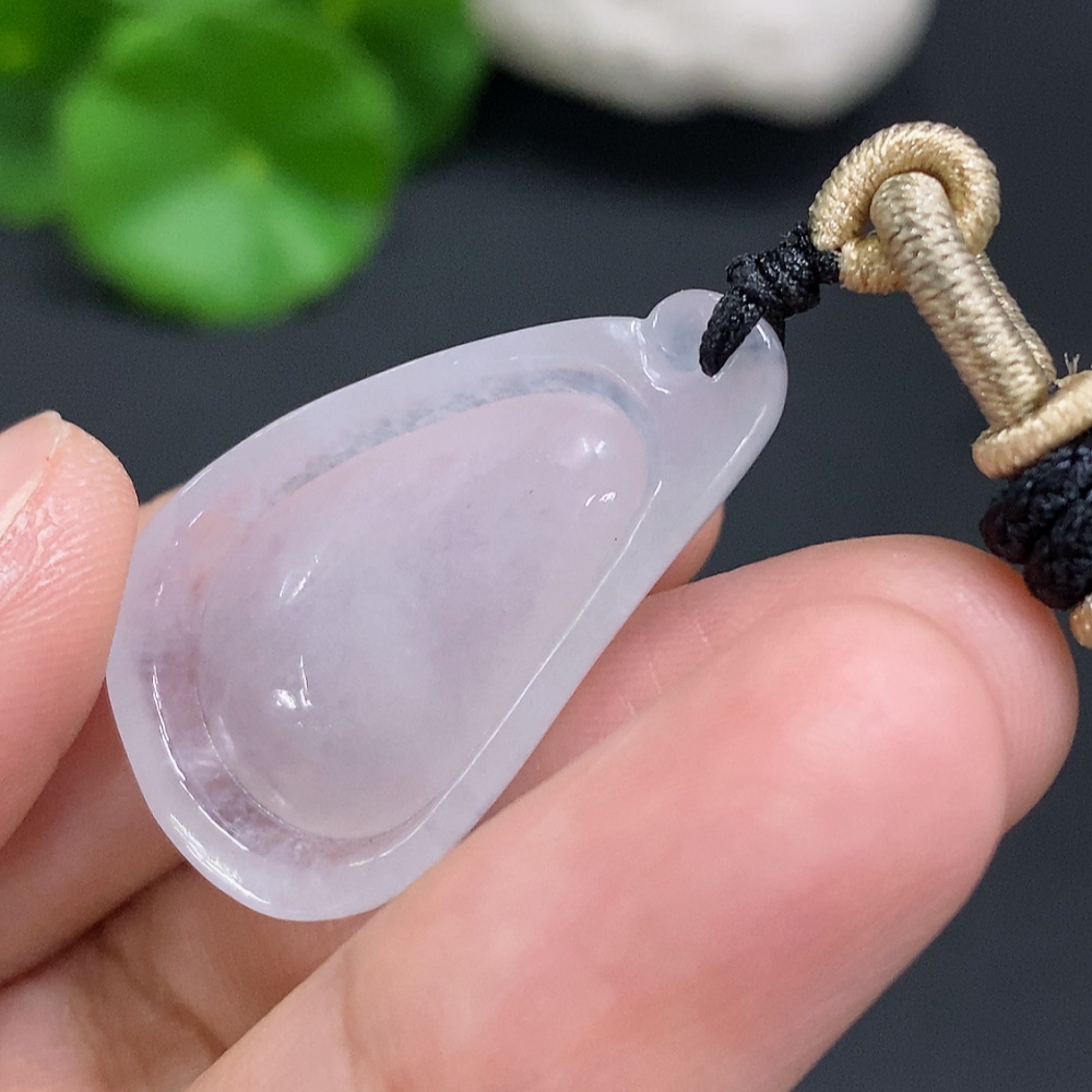 F26036390 Jadeite Auspicious Melody Pendant, total weight including rope approximately 8.3g