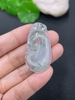 F46486230 翡翠挂件如意 货品总约重7.6g
