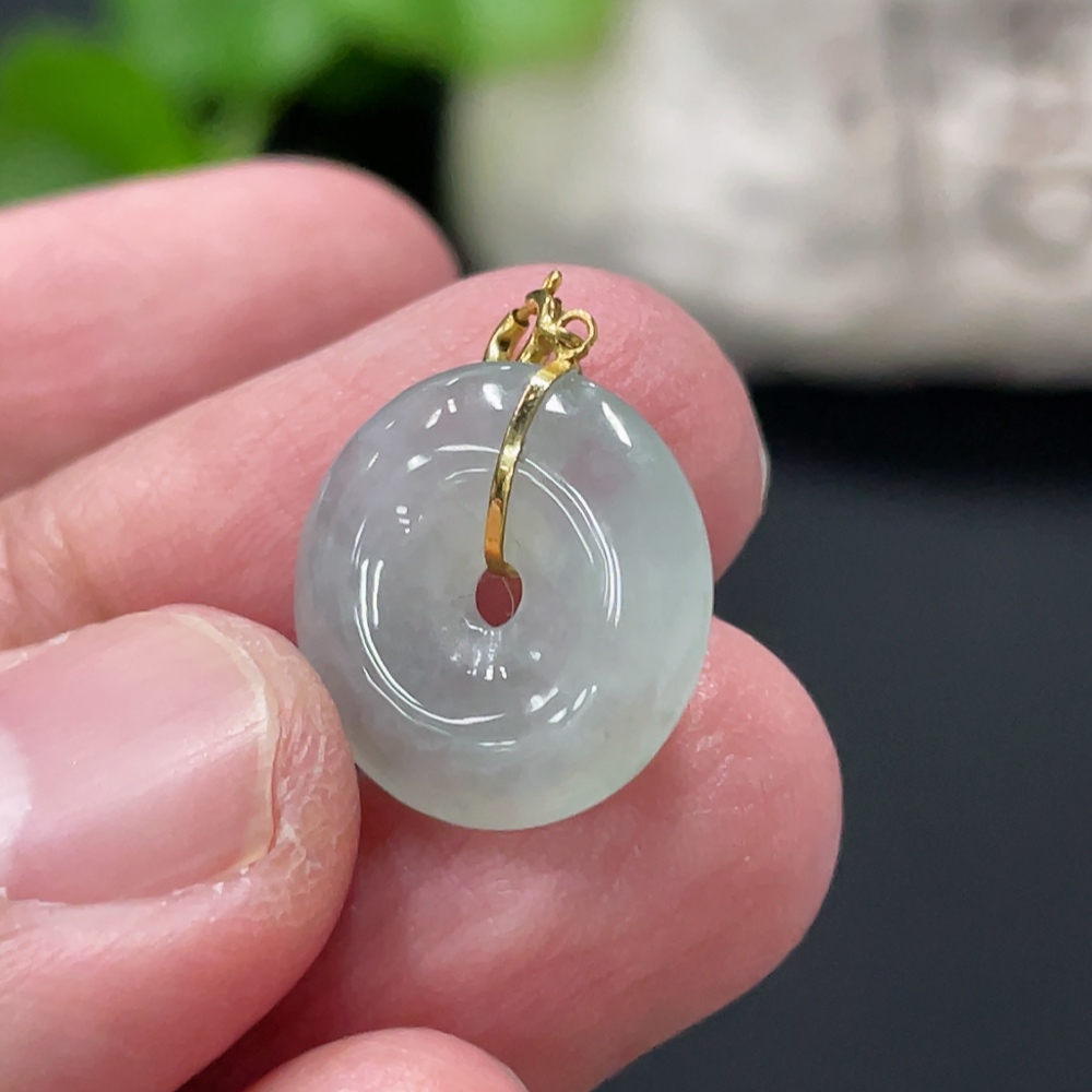 F35146966 Jadeite Peace Knot Pendant Total Weight Approx. 1.57g 18k Gold Clasp