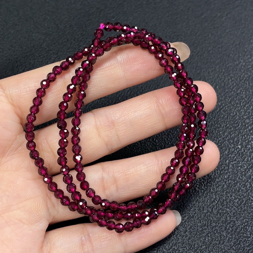 C29339322 Garnet Beaded Necklace Total Weight Approx.11.82g Size About 3.1mm