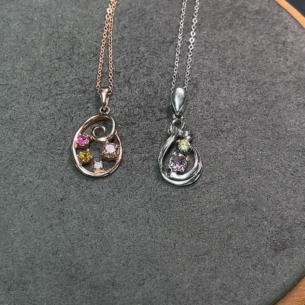 C34990013 Tourmaline Necklace with Non-Natural Accent Stones, Non-Gold, Total Weight Approx. 4.82g, Sell as a Lot