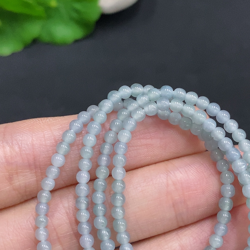 F33907165 Jadeite Bead Necklace Approx. 2.8mm Total Weight Approx. 7.5g