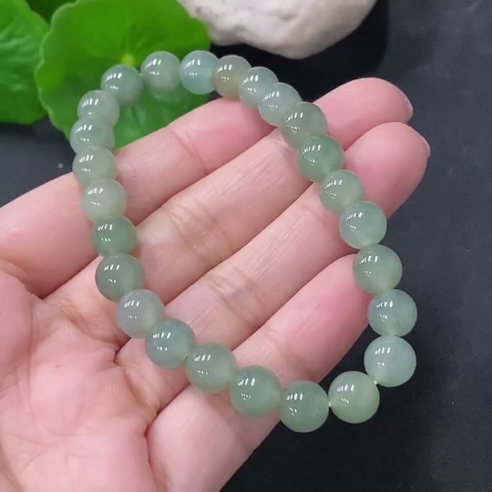 F35140751 Jadeite Bracelet Approx. 7.5mm Beads Total Weight Approx. 17.13g