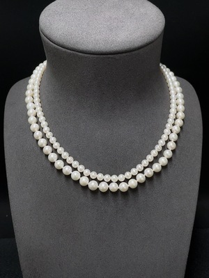 C33923456 Pearl bead necklace non-gold total weight approx. 44.38g size 4.9-7.1mm