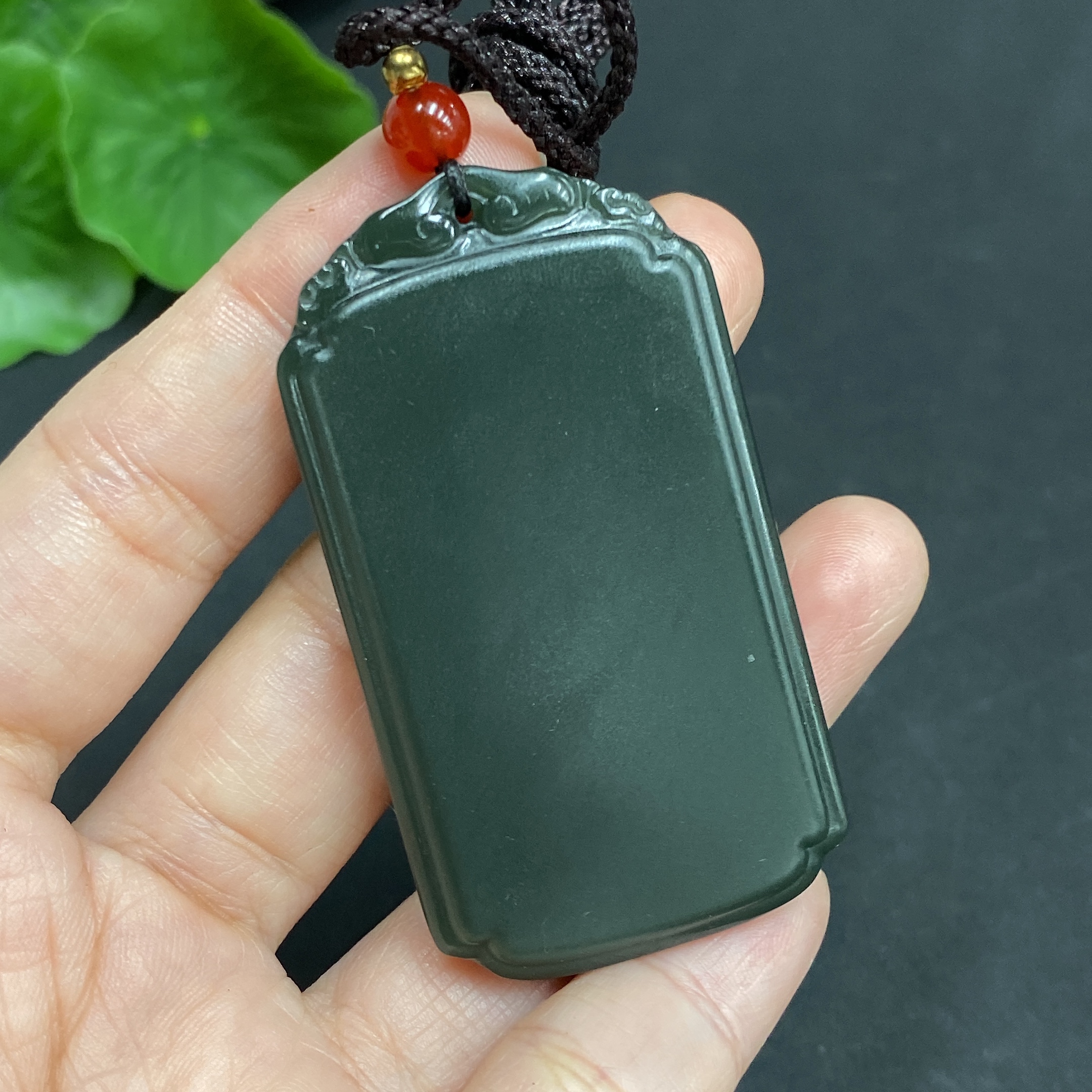 H22506700 Hetian Jade Pendant Plain Pendant Total Weight (incl. cord): 31.7g