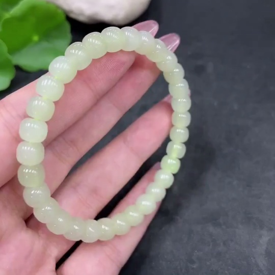 H33885863 Hetian Jade Bracelet approx. 6.7mm total weight approx. 16.5g