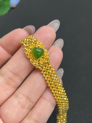 H34955800 Hetian Jade Jasper Inlaid Bracelet