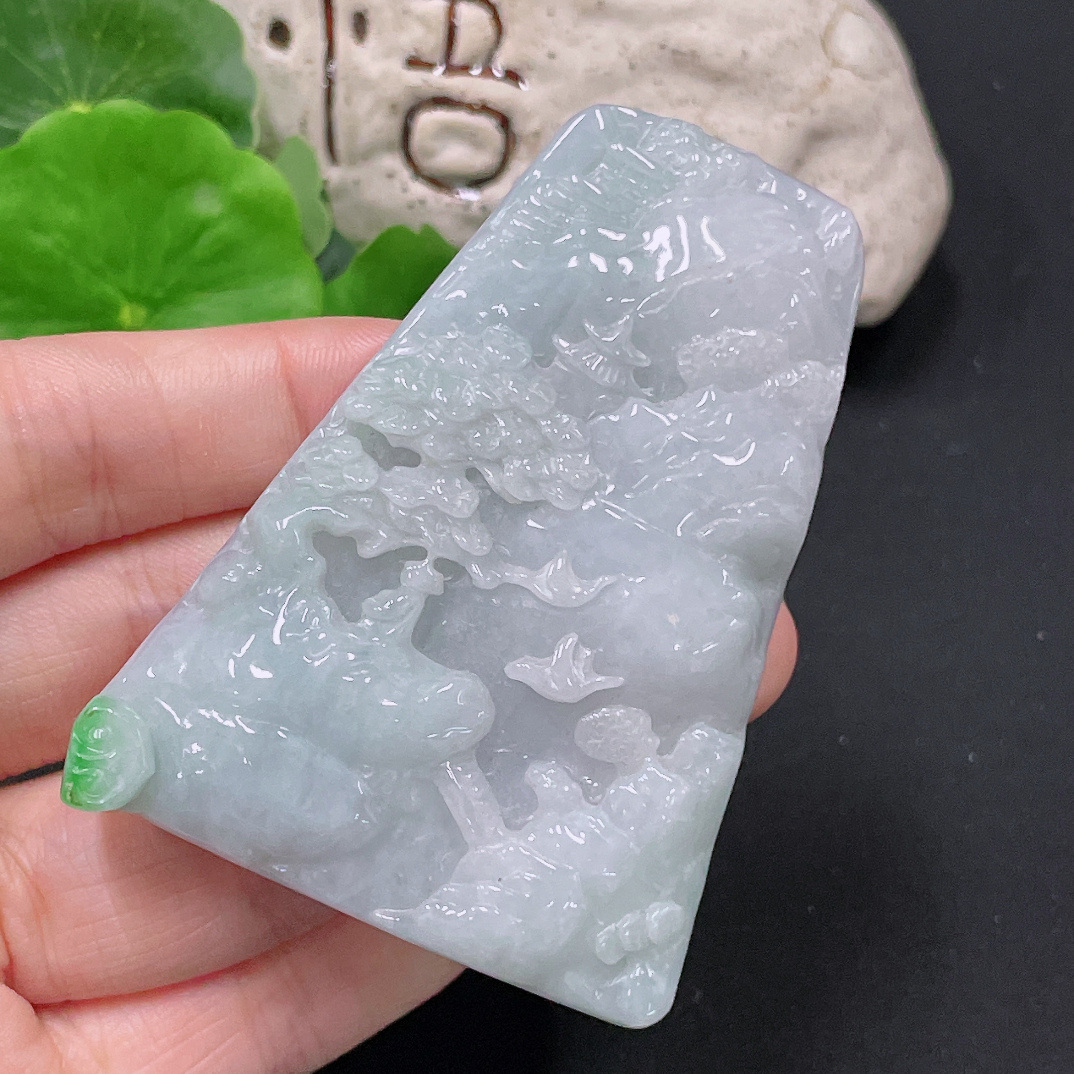 F33866017 Jadeite Landscape Pendant挂件 Total Weight Approximately 87.9g