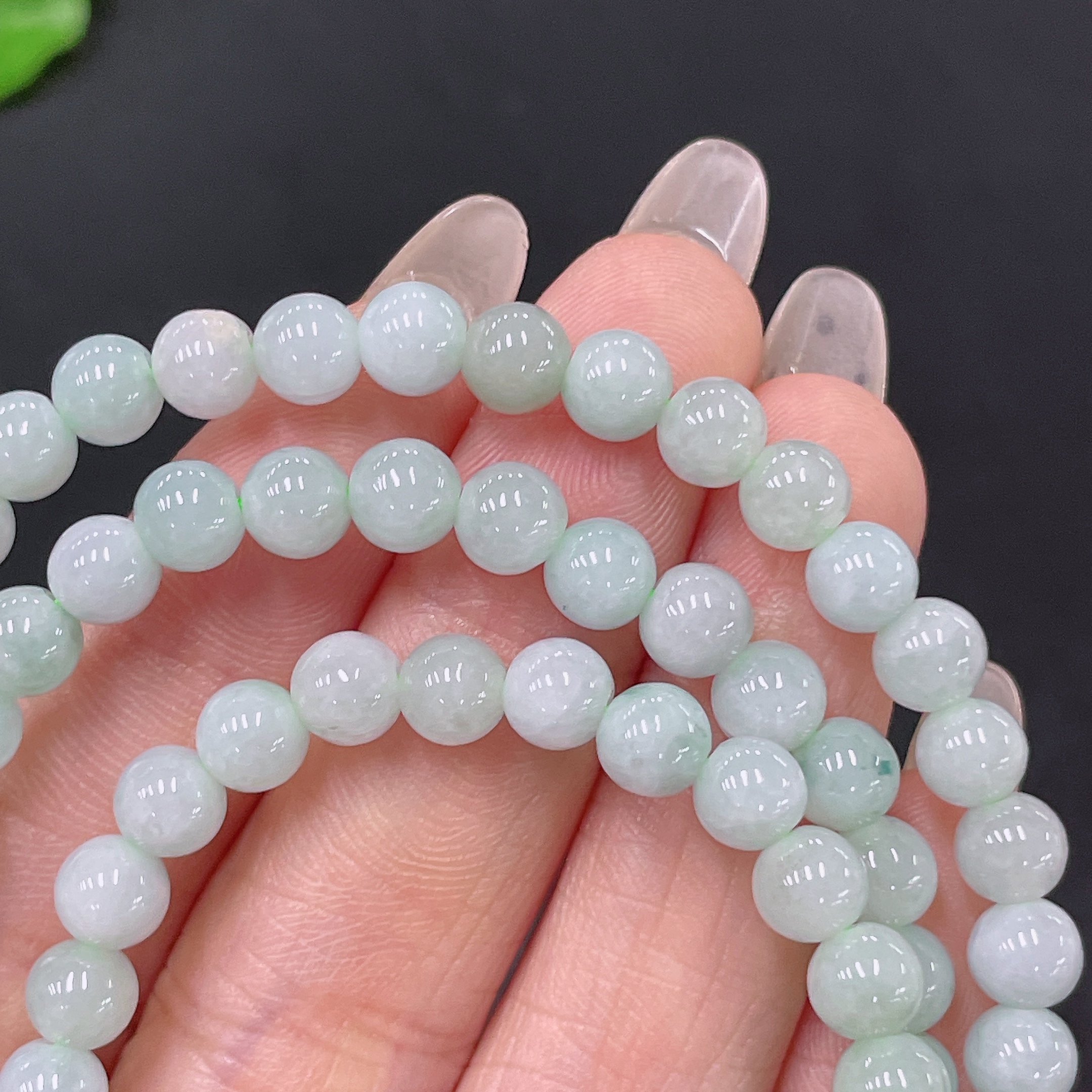 F35138679 Jadeite Bead Necklace Non-Gold Total Weight Approx. 31.23g Size About 5.7mm