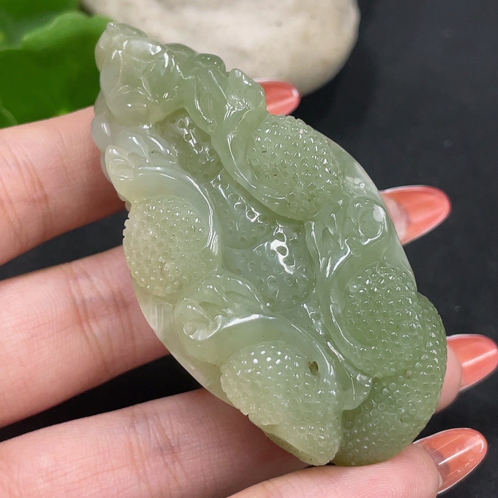 H34053209 Hetian Jade Pendant  Dragon Turtle  Total Weight Approx. 80.3g