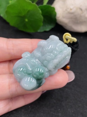 F34966161 Jadeite Pixiu Pendant Total Weight Approx. 31.2g (Including Rope Weight)