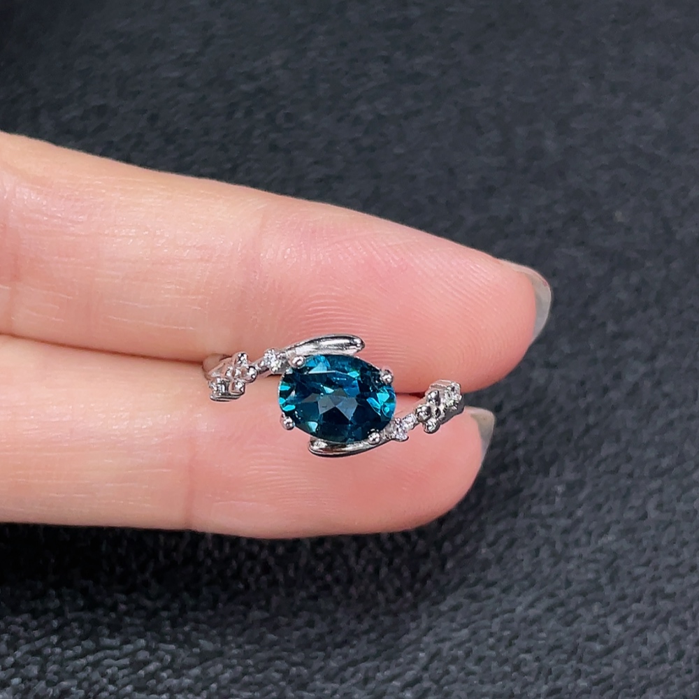 C34991247 Topaz Ring, Color Origin Undetermined, Adjustable, Non-Gold, Total Weight Approx. 2.08g, Size 5.7*8.1mm