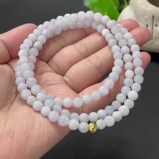 F33876235 Jadeite Bead Necklace Approximately 5.9mm Beads Total Weight About 43.48g Non-Gold Matching Beads