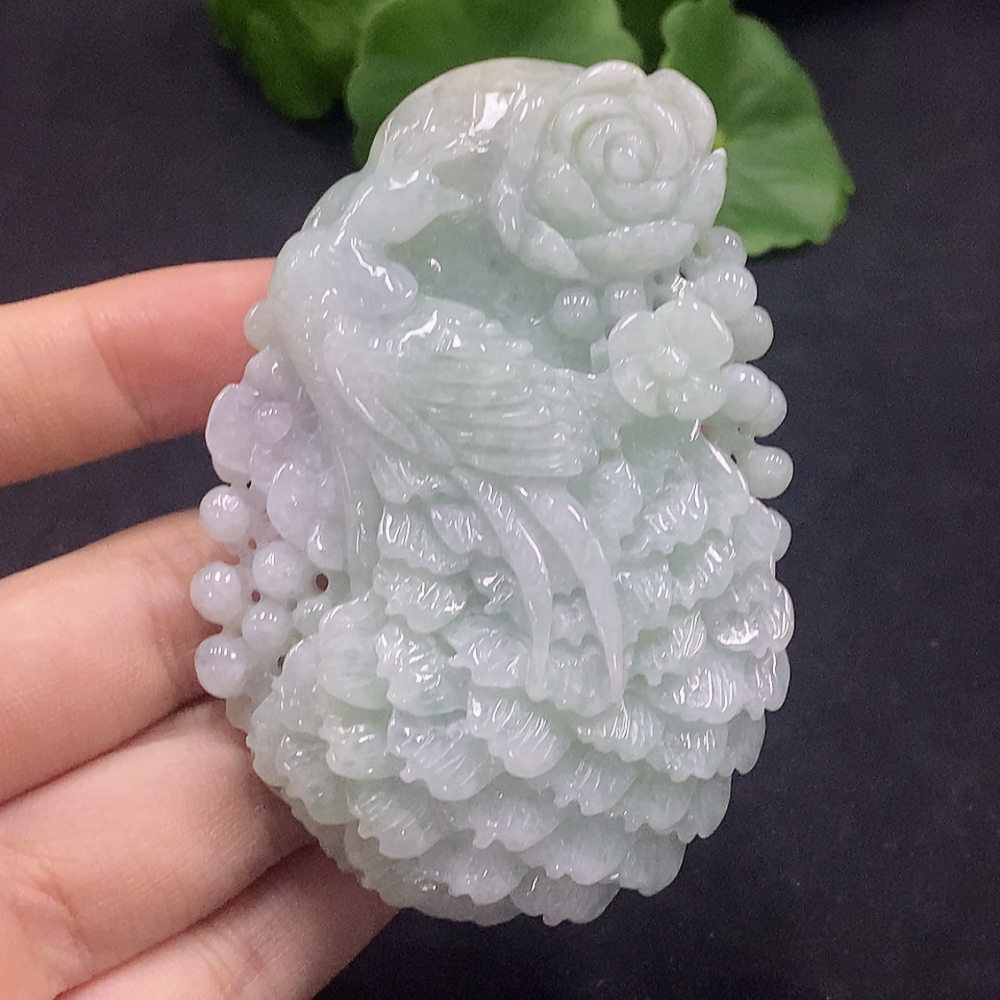 F30514576 Jadeite Phoenix Pendant, Total Weight Approx. 75.46g