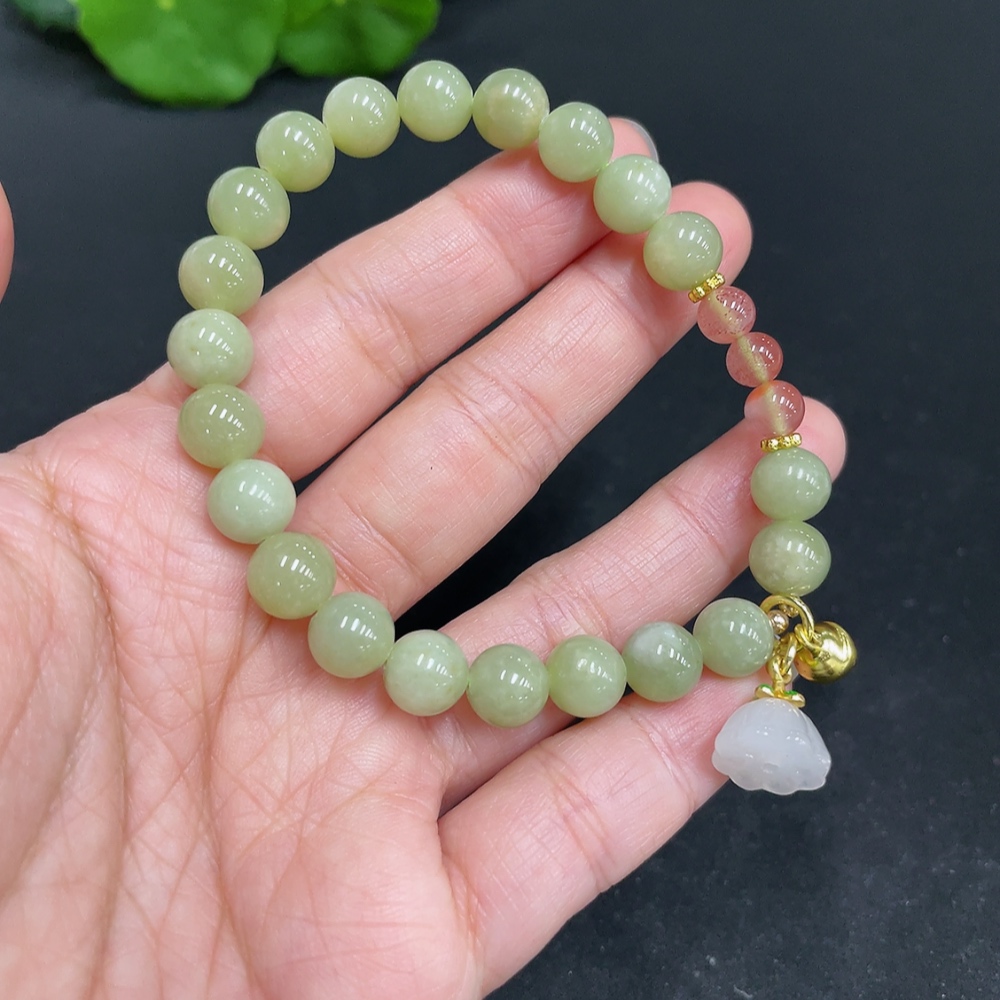 H34037361 Hetian Jade Bracelet, Approx. 7.8mm, Non-gold Inlaid, Total Weight Approx. 18.2g, Accessories Not Hetian Jade