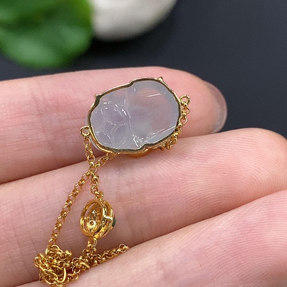 F17858292 JadeitePi Xiu Inlaid Bracelet 18K Gold Total Weight Approx. 2.2g