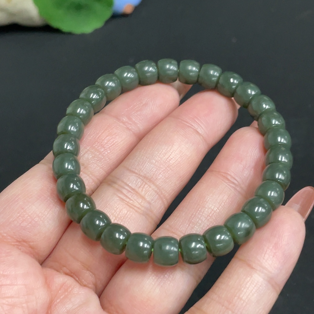 H35117972 Hetian Jade Bracelet, Approx. 7.1mm, Total Weight Approx. 18.1g