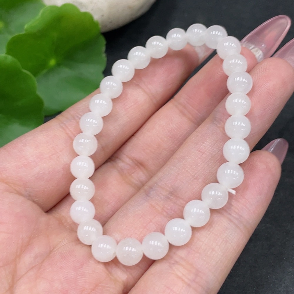 H33897803 Hetian Jade Bracelet, Approx. 6.1mm, Total Weight Approx. 9.4g, Contains Other Mineral Components