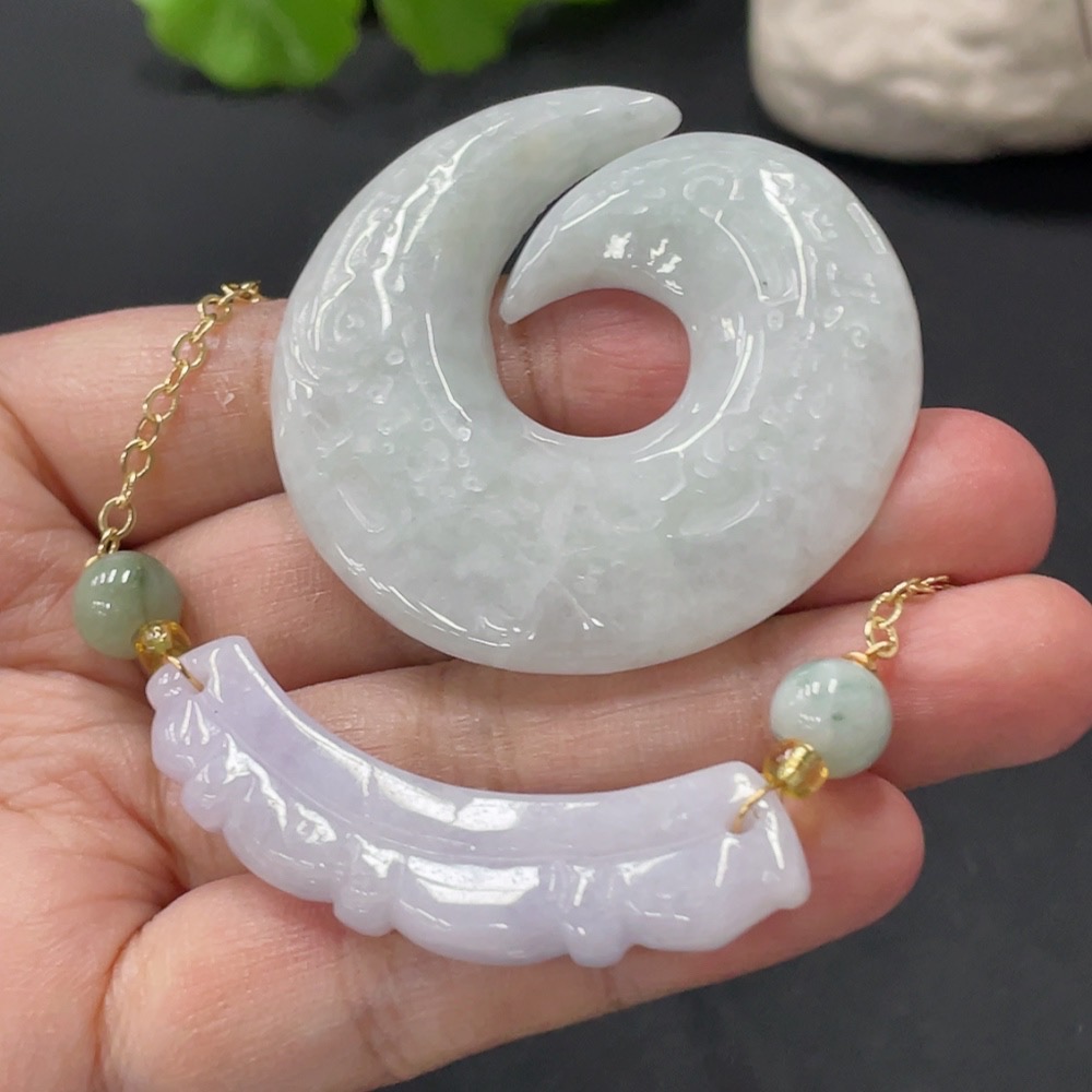 F32739509 Jadeite Inlaid Pendant, Non-Gold Inlay