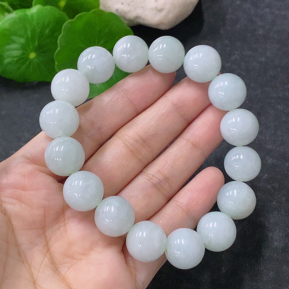 F32792052 Jadeite Bead Necklace, Approx. 12.7mm, Total Weight Approx. 58.4g