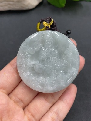 F17842834 JadeiteLandscape Guanyin Pendant Total Weight 74.636g