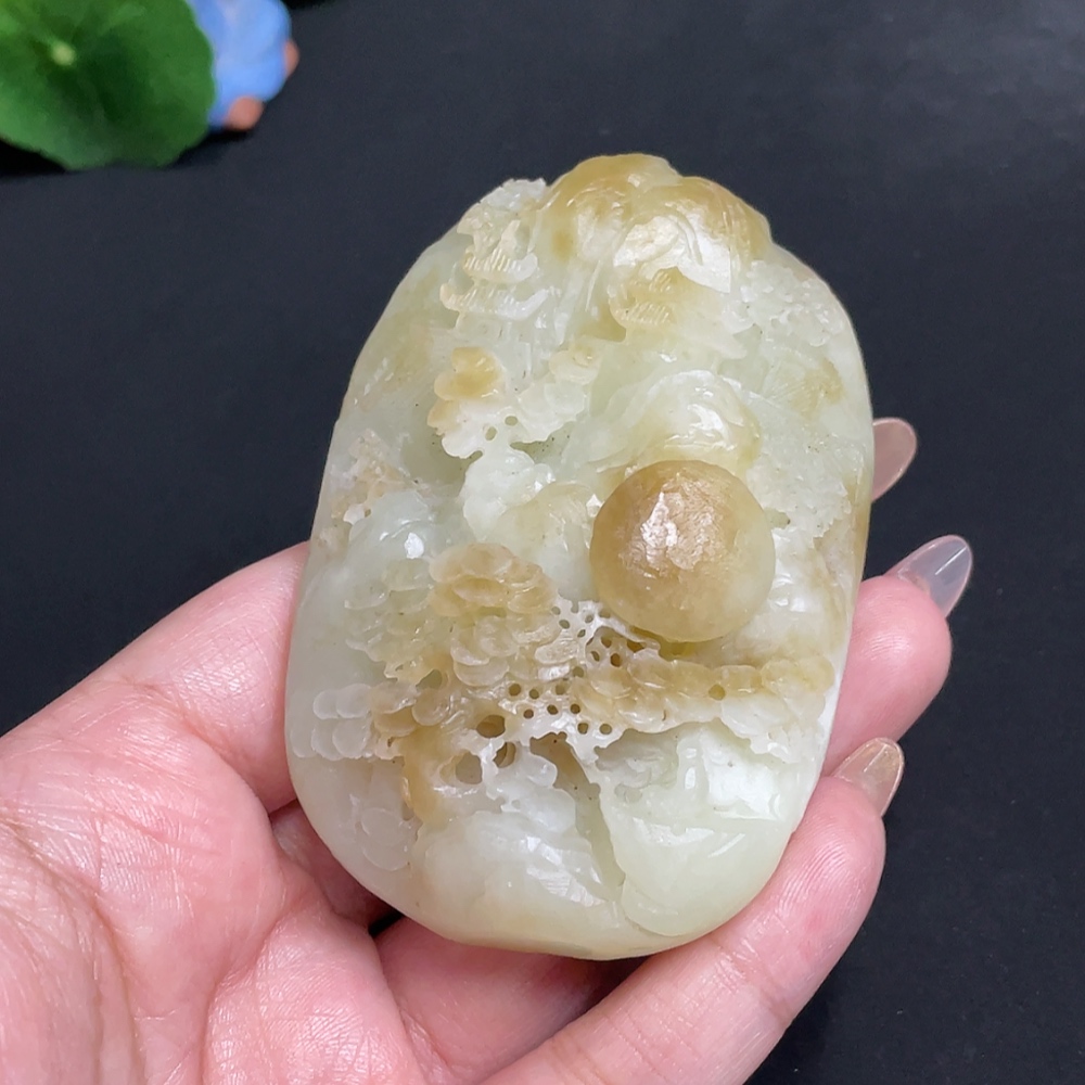 H31677296 Hetian Jade Pendant - Landscape, Total Weight Approx. 201.1g, Containing Other Mineral Components