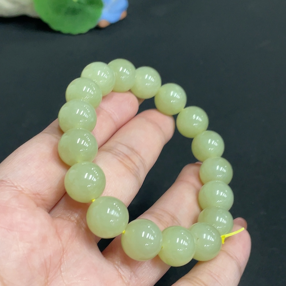 H35118207 Hetian Jade Bracelet Size 11.7mm Approx. Total Weight Approx. 45.3g