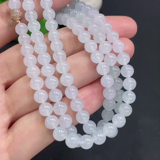 F29391325 Jadeite Bead Necklace Approx. 5.8mm Non-Gold Total Weight Approx. 39.6g