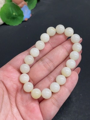 H34005699 Hetian Jade Bracelet   Approx. 9.6mm   Total Weight About 29.5g