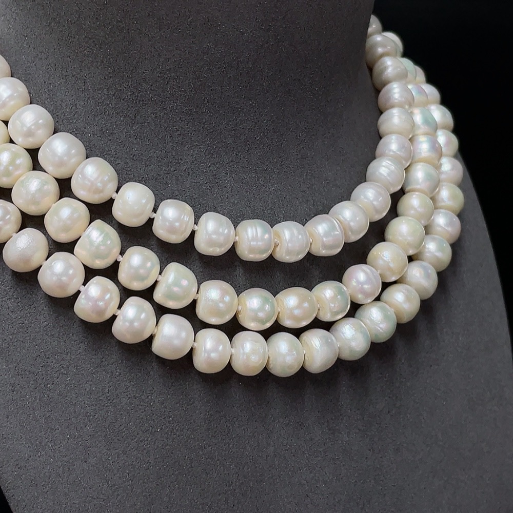 C34989597 Pearl Bead Necklace Total Weight Approximately 177.21g Size About 9.8mm