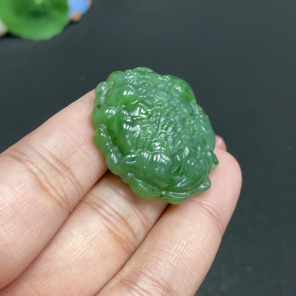 H34010464 Hetian Jade Jasper Pendant - Prosperity in Bloom - Total Weight Approx. 15.8g