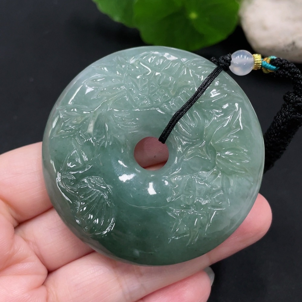 F31643404 Jadeite Pendant Total Weight Approx. 64g (Including Rope Weight) (With Non-Grade A Beads)