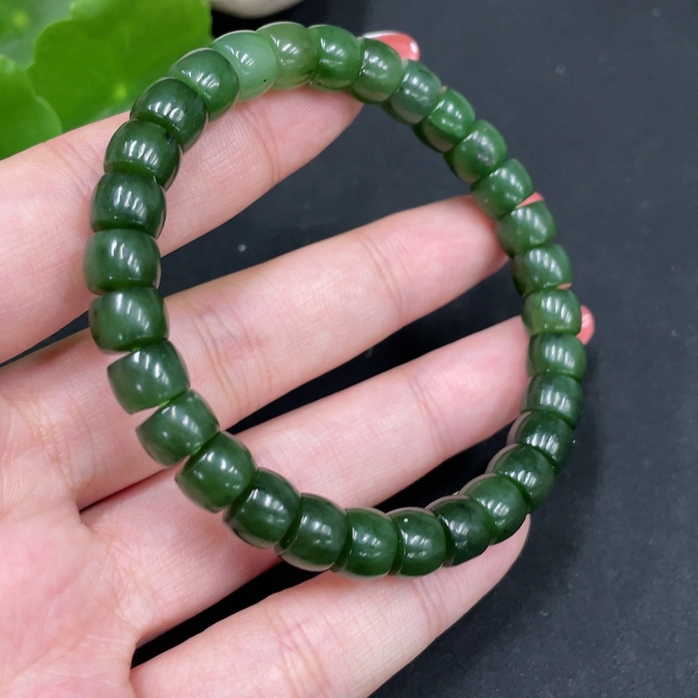 H34027399 Hetian Jade Bracelet Approx. 7.7mm Total Weight About 23.2g