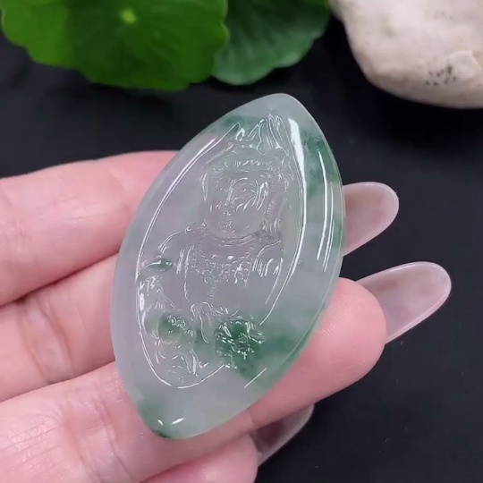 F35082852 Jadeite Guanyin Pendant Total Weight Approx. 17.8g