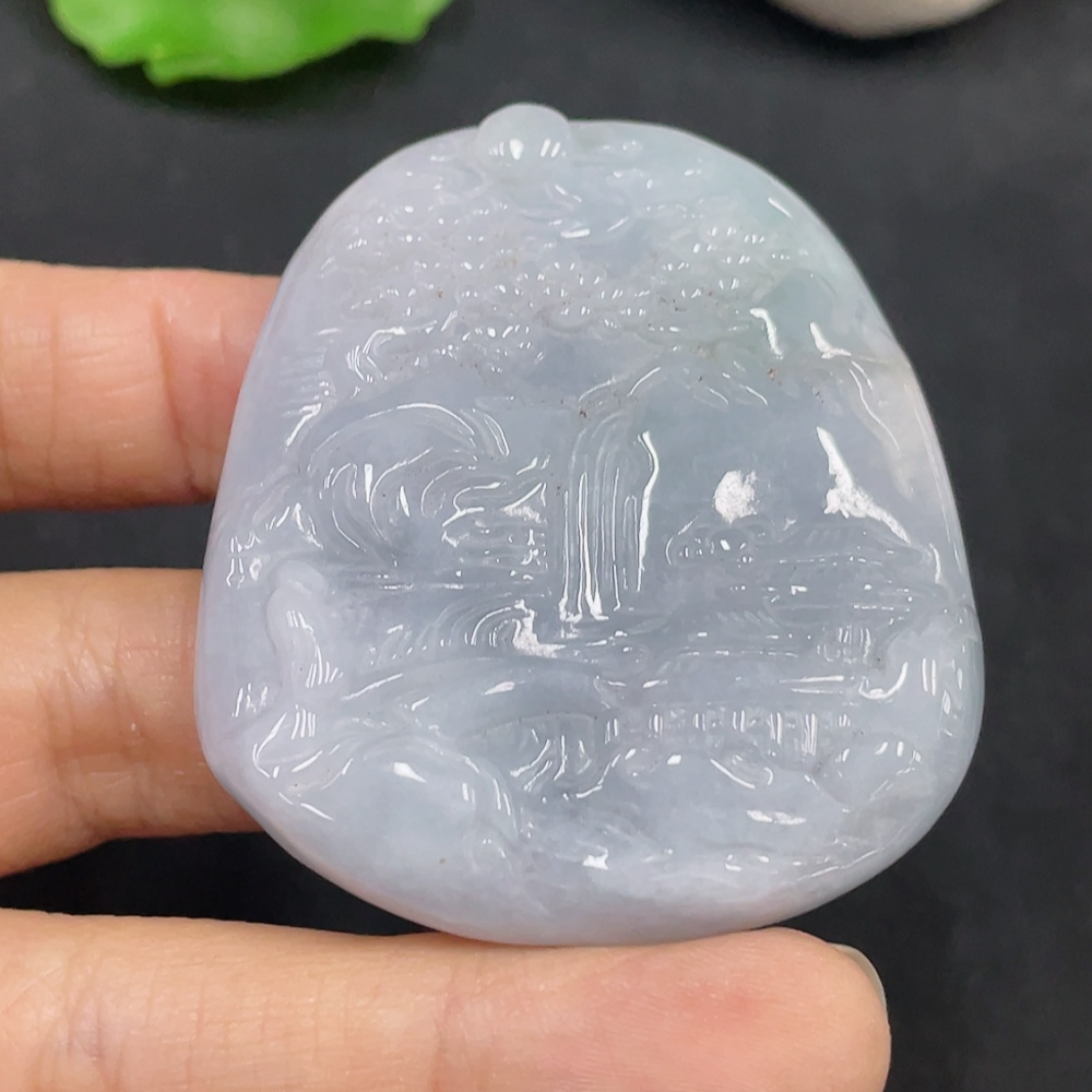 F30499776 JadeitePendant Landscape, Total Weight Approx. 33.6g