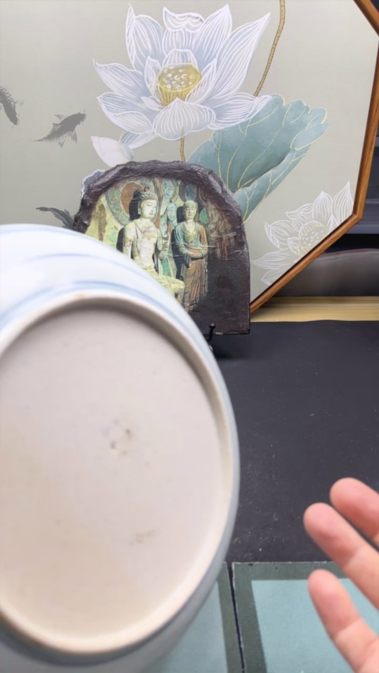 W33843872 Ceramic Chipped Early Qing Blue and White Sunflower Plate (Subject to Actual Item)