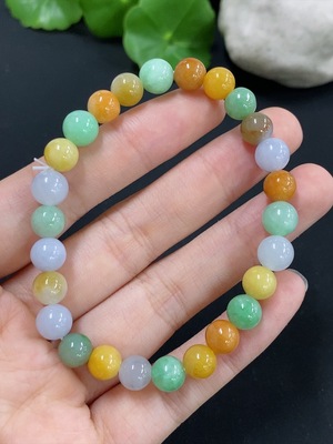 F42968529 翡翠手串 卡7.2mm左右   货品总重约17.17g