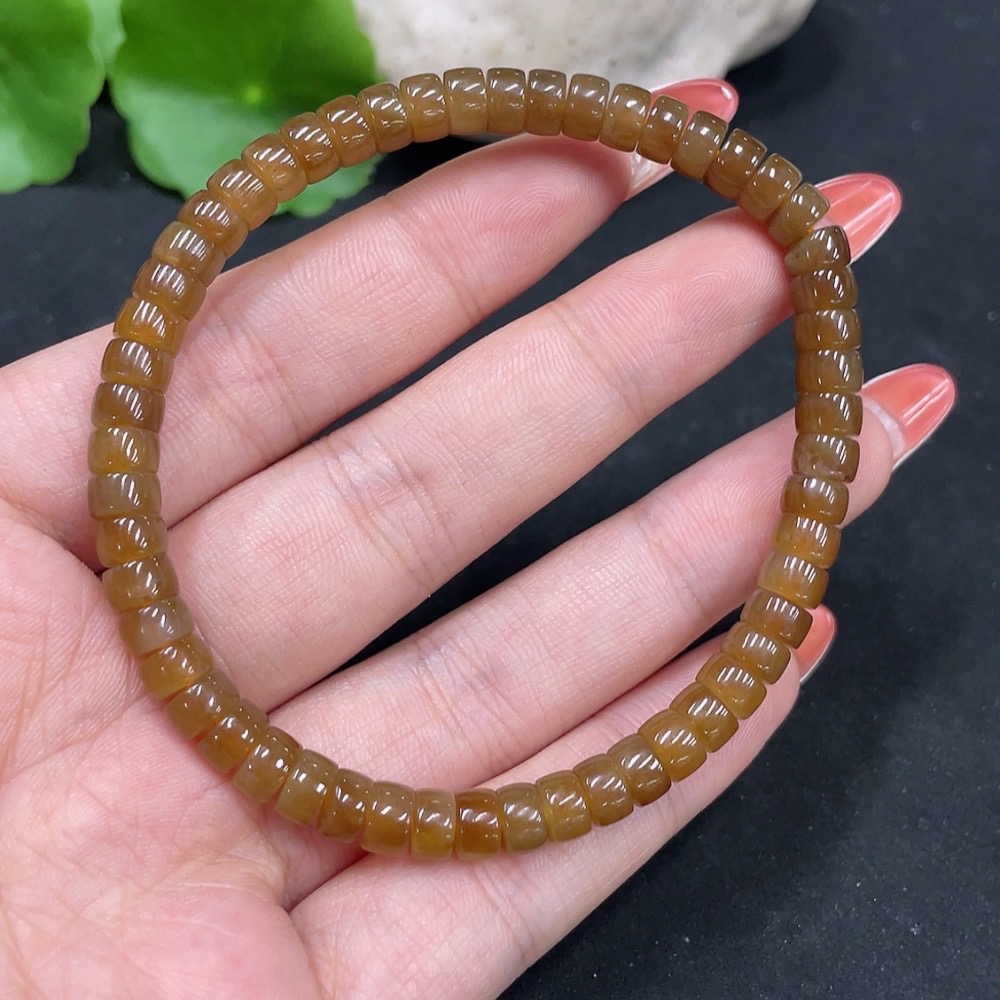 H35084222 Hetian Jade Bracelet Approx. 5.7mm Beads Total Weight Approx. 14.3g