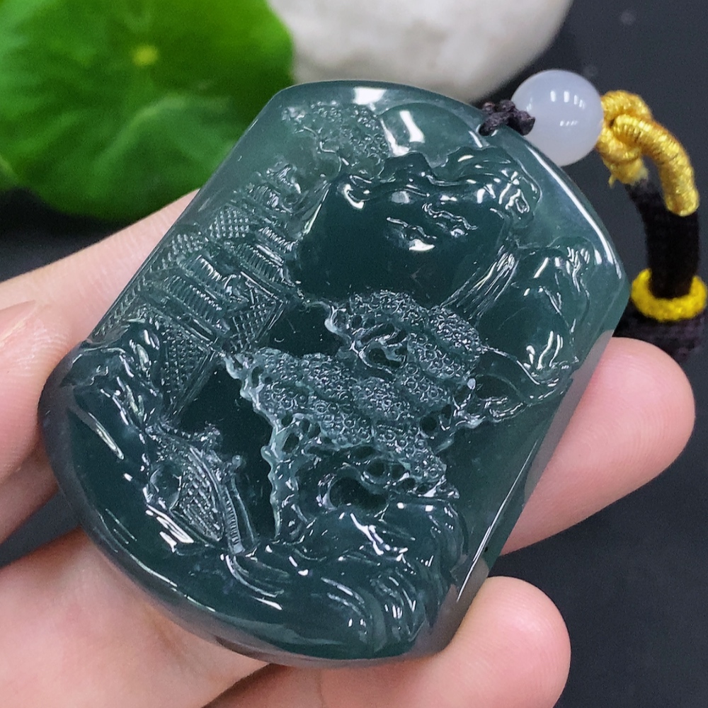 F34022006 Jadeite Landscape Pendant Total Weight Approx. 36g (Beads Non-Grade A)